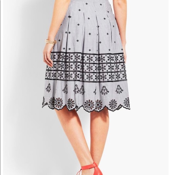 Talbots pleated stripe  skirt - Picture 3 of 3